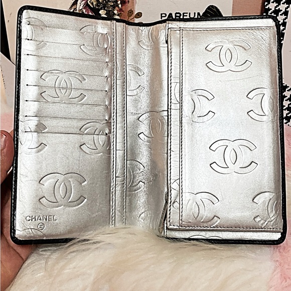 π₯LOW START-π₯π₯CHANEL Combon Line Lambskin Long Bifold Wallet - Picture 7 of 16